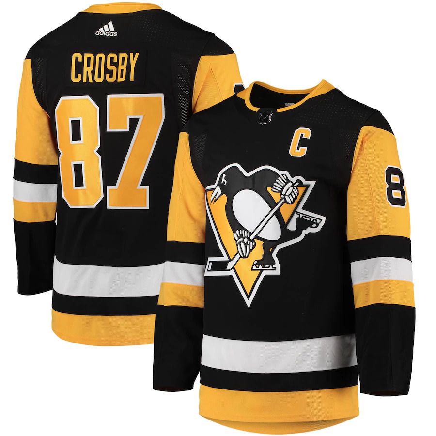Men Pittsburgh Penguins #87 Sidney Crosby adidas Black Home Captain Patch Primegreen Authentic Pro Player NHL Jersey->pittsburgh penguins->NHL Jersey